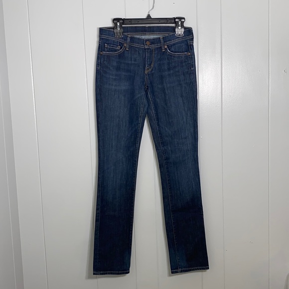 Citizens Of Humanity Women’s Dark Wash Low Waist Straight Leg Jeans Size 28 - Picture 3 of 17